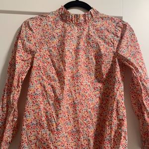 J Crew Foral Ruffle Top